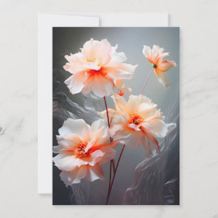 Cartes Pour Fêtes Annuelles Fleur de Fard Élégante Résumé Flux Brumeux