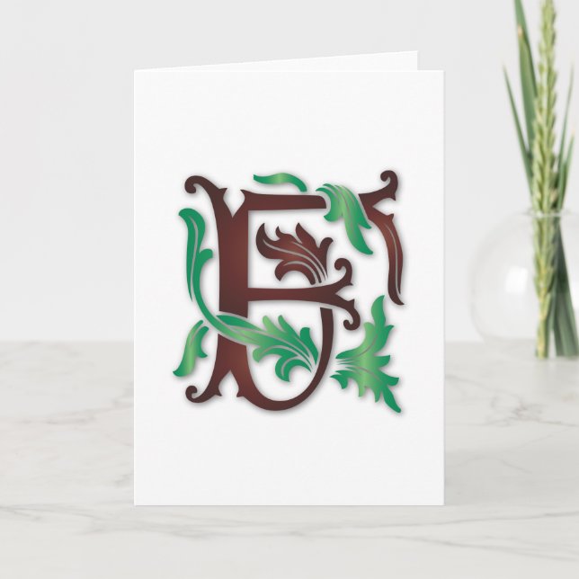 Cartes Pour Fêtes Annuelles Fleur de lis F Monogramme (Devant)