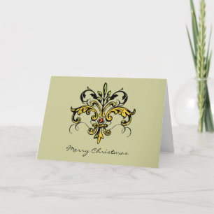 Cartes Pour Fêtes Annuelles Fleur de lis Xmas