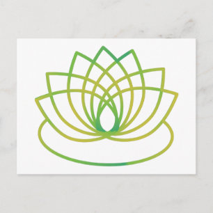 Cartes Pour Fêtes Annuelles Fleur de lotus vert et jaune