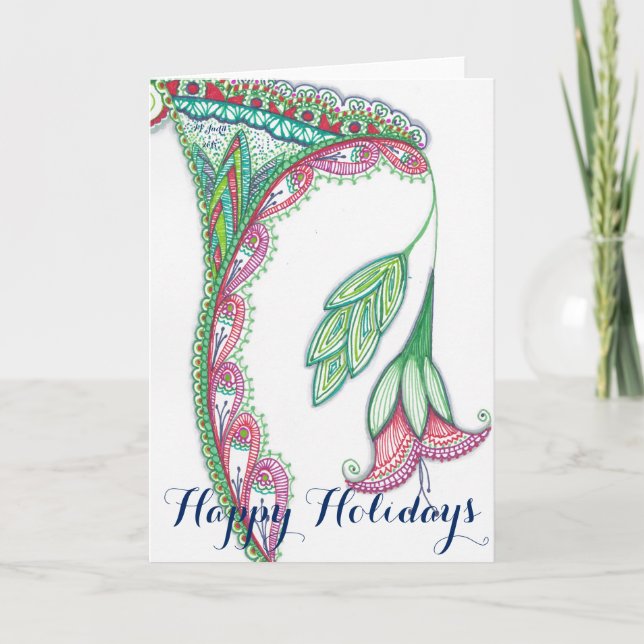 Cartes Pour Fêtes Annuelles Fleur de Noël (Devant)