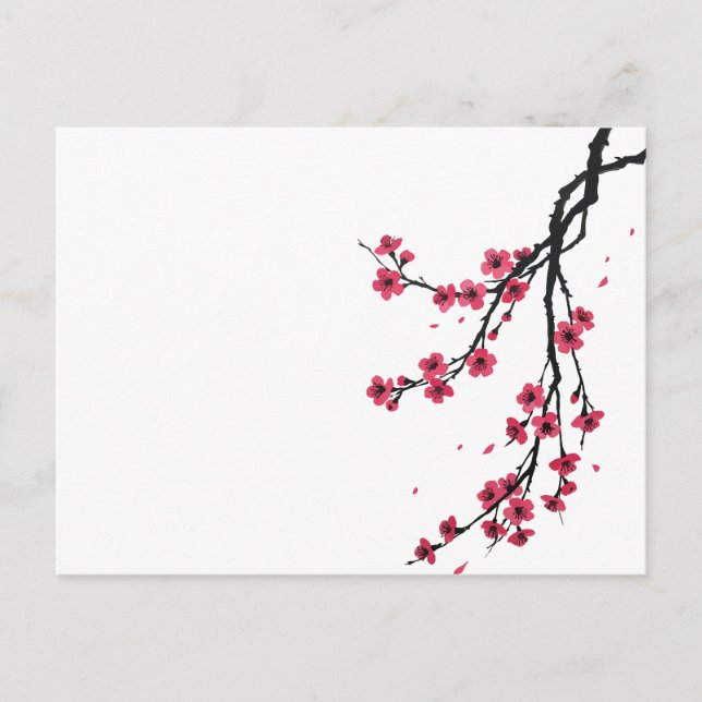 Cartes Pour Fêtes Annuelles Fleur de Sakura en fleurs (Devant)