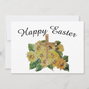 Cartes Pour Fêtes Annuelles Fleur de soleil fleurie avec croix Pâques vacances
