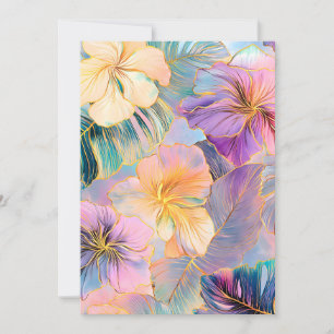 Cartes Pour Fêtes Annuelles Fleur Exotique Feuille en fleurs bleues