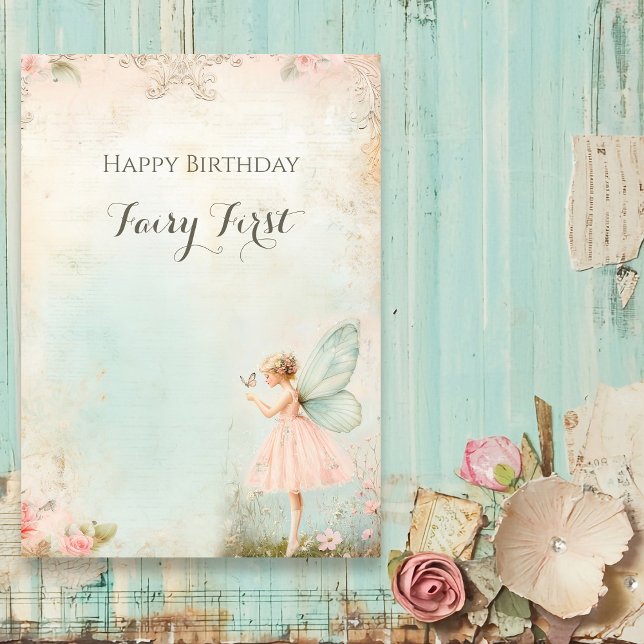 Cartes Pour Fêtes Annuelles Fleur fée fille Anniversaire (Créateur téléchargé)