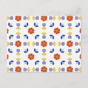 Cartes Pour Fêtes Annuelles Fleur folk Art Neon Motif géométrique