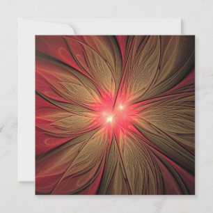 Cartes Pour Fêtes Annuelles Fleur fractale de fansy rouge
