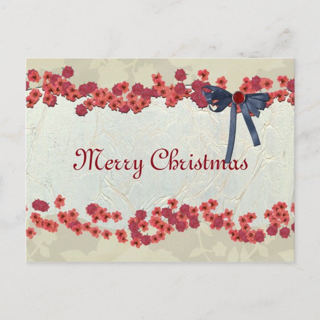 Cartes Pour Fêtes Annuelles Fleur naturelle simple et élégante Joyeux Noël (Devant)