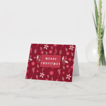 Fleur Poinsettia etCherryGreetingCard