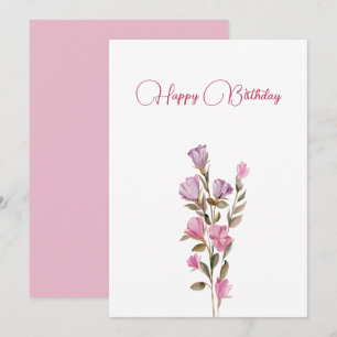 Cartes Pour Fêtes Annuelles Fleur rose florissante