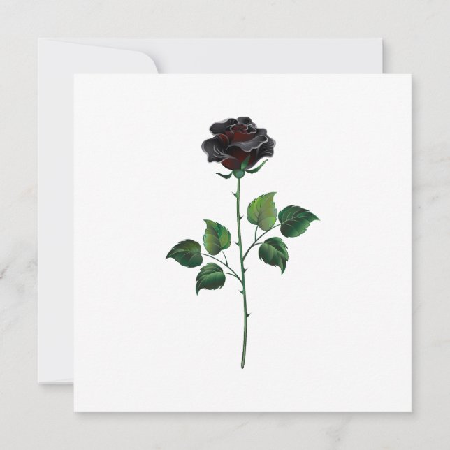 Cartes Pour Fêtes Annuelles Fleur rose noire (Devant)
