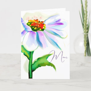 Cartes Pour Fêtes Annuelles Fleur sauvage aquarelle violette personnalisée pou