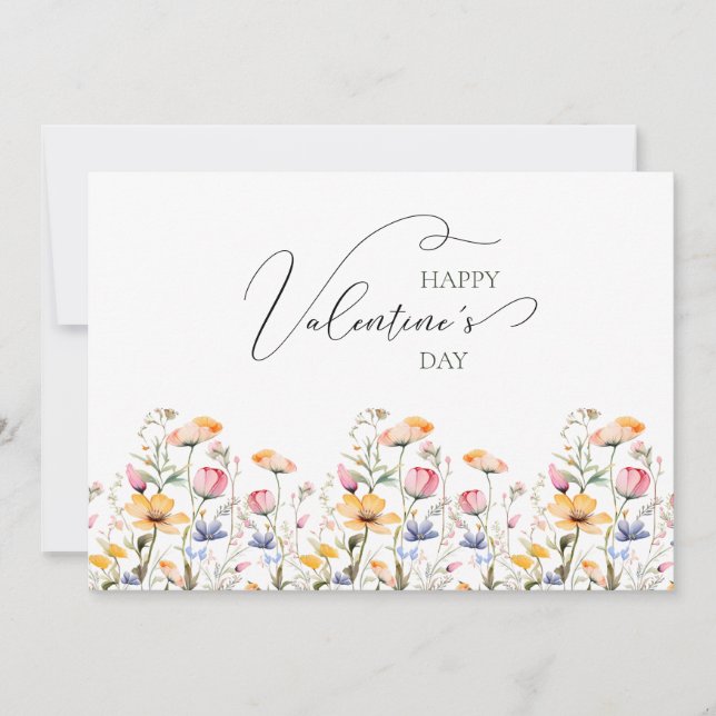 Cartes Pour Fêtes Annuelles Fleur sauvage d'aquarelle Printemps Meadow Valenti (Devant)