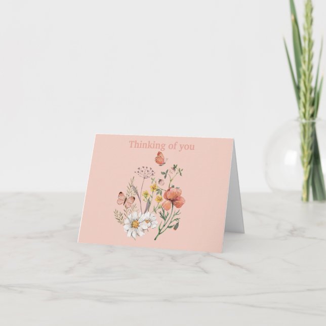 Cartes Pour Fêtes Annuelles Fleur sauvage personnalisé customisé bientôt (Devant)