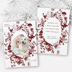 Cartes Pour Fêtes Annuelles Fleur sauvage rouge Silhouette photo de Noël