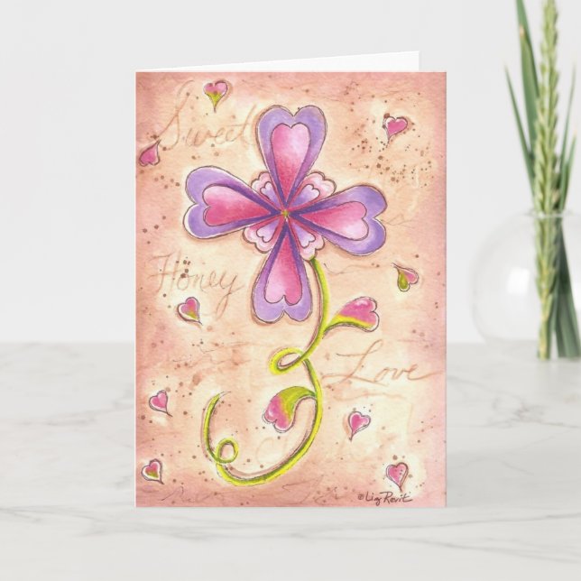 Cartes Pour Fêtes Annuelles Fleur Valentine (Devant)