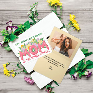 Cartes Pour Fêtes Annuelles Fleurie Meilleure Maman du Monde Fête des Mères