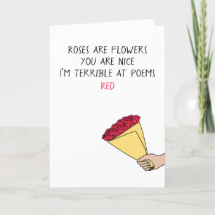 Cartes Pour Fêtes Annuelles Fleurs amusantes roses sont poèmes rouges Saint-Va