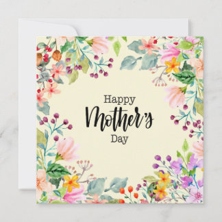 Cartes Pour Fêtes Annuelles Fleurs aquarelles Bonne Fête des Mères