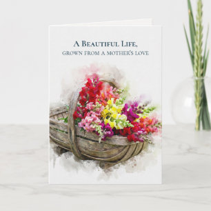 Cartes Pour Fêtes Annuelles Fleurs aquarelles Fête des mères Snapdragon
