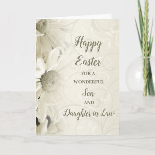 Cartes Pour Fêtes Annuelles Fleurs blanches Bonne fille de Pâques en droit