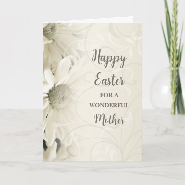 Cartes Pour Fêtes Annuelles Fleurs blanches Bonne mère de Pâques (Devant)