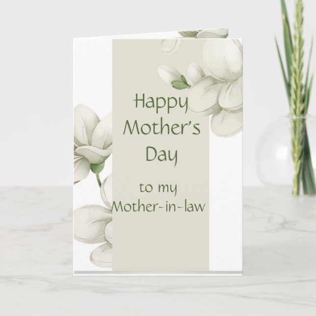 Cartes Pour Fêtes Annuelles Fleurs blanches de la fête des belles-mères (Devant)