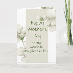 Cartes Pour Fêtes Annuelles Fleurs blanches de la fête des mères Belle-fille F