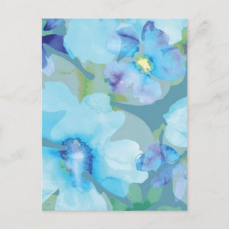 Cartes Pour Fêtes Annuelles Fleurs bleu d'eau