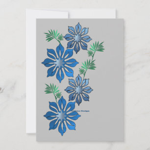 Cartes Pour Fêtes Annuelles Fleurs Bleues 