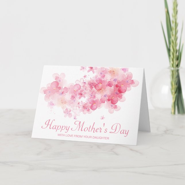 Cartes Pour Fêtes Annuelles Fleurs d'aquarelle Fête des mères (Devant)