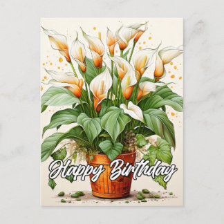 Cartes Pour Fêtes Annuelles Fleurs de calla en fleurs Joyeux Anniversaire