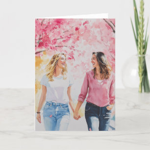 Cartes Pour Fêtes Annuelles Fleurs de cerisier_Art numérique LGBTQ