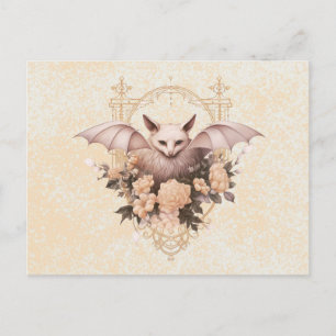 Cartes Pour Fêtes Annuelles Fleurs de chauve-souris bohèmes or Halloween