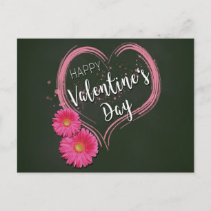 Cartes Pour Fêtes Annuelles Fleurs de Coeur Rose Saint-Valentin