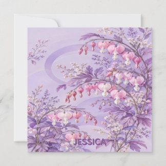 Cartes Pour Fêtes Annuelles Fleurs de cœur saignant personnalisées à plat 
