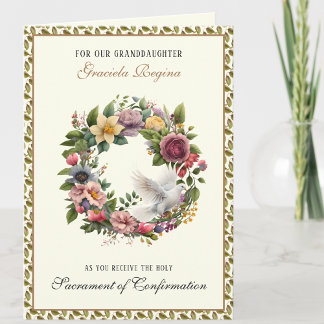 Cartes Pour Fêtes Annuelles Fleurs de confirmation de sacrement Saint-Esprit