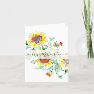 Cartes Pour Fêtes Annuelles Fleurs de couleur aquarelle