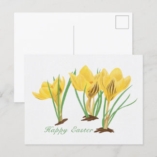 Cartes Pour Fêtes Annuelles Fleurs de Crocus Jaunes Vibrantes Joyeuses Pâques