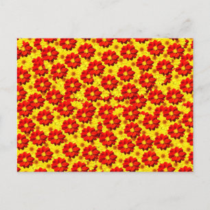 Cartes Pour Fêtes Annuelles Fleurs de dahlia rouges et jaunes