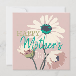 Cartes Pour Fêtes Annuelles Fleurs de marguerites blanches modernes pour la fê
