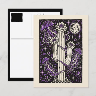 Cartes Pour Fêtes Annuelles fleurs de méduse de cactus cosmique