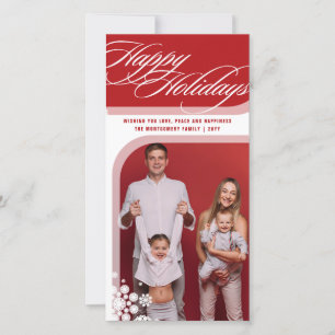 Cartes Pour Fêtes Annuelles Fleurs de neige Joyeuses Fêtes Élégantes Photo