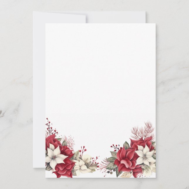 Cartes Pour Fêtes Annuelles Fleurs de Noël avec espace vide (Devant)
