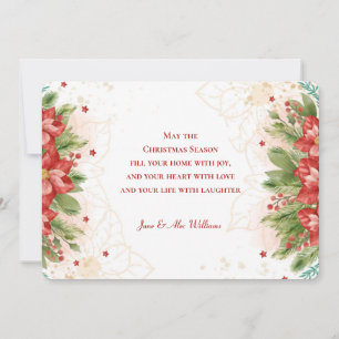 Cartes Pour Fêtes Annuelles Fleurs de Noël Joyeuses