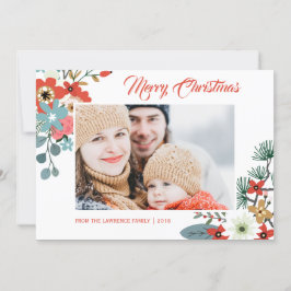 Cartes Pour Fêtes Annuelles Fleurs de Noël modernes Photo de feuillage