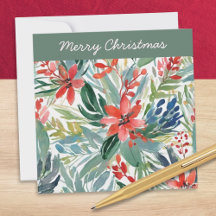 Fleurs de Poinsettia Rouges Feuilles Chic Floral