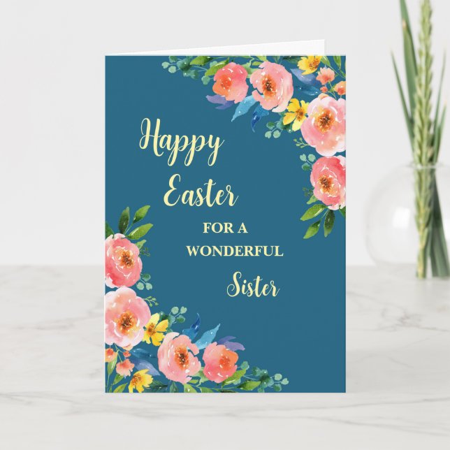 Cartes Pour Fêtes Annuelles Fleurs de printemps Bonne soeur de Pâques (Devant)