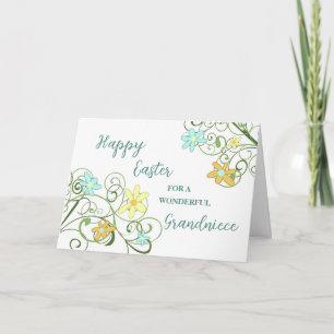 Cartes Pour Fêtes Annuelles Fleurs de printemps Grande-nièce Joyeux Pâques