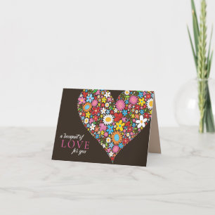 Cartes Pour Fêtes Annuelles Fleurs de printemps Jardin Coeur Amour Saint-Valen
